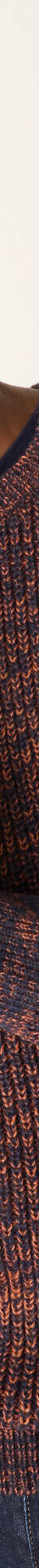 Pull col rond manches marteau côtes anglaises 30% laine (orange mouliné) Pull col rond manches marteau côtes anglaises 30% laine (orange mouliné)